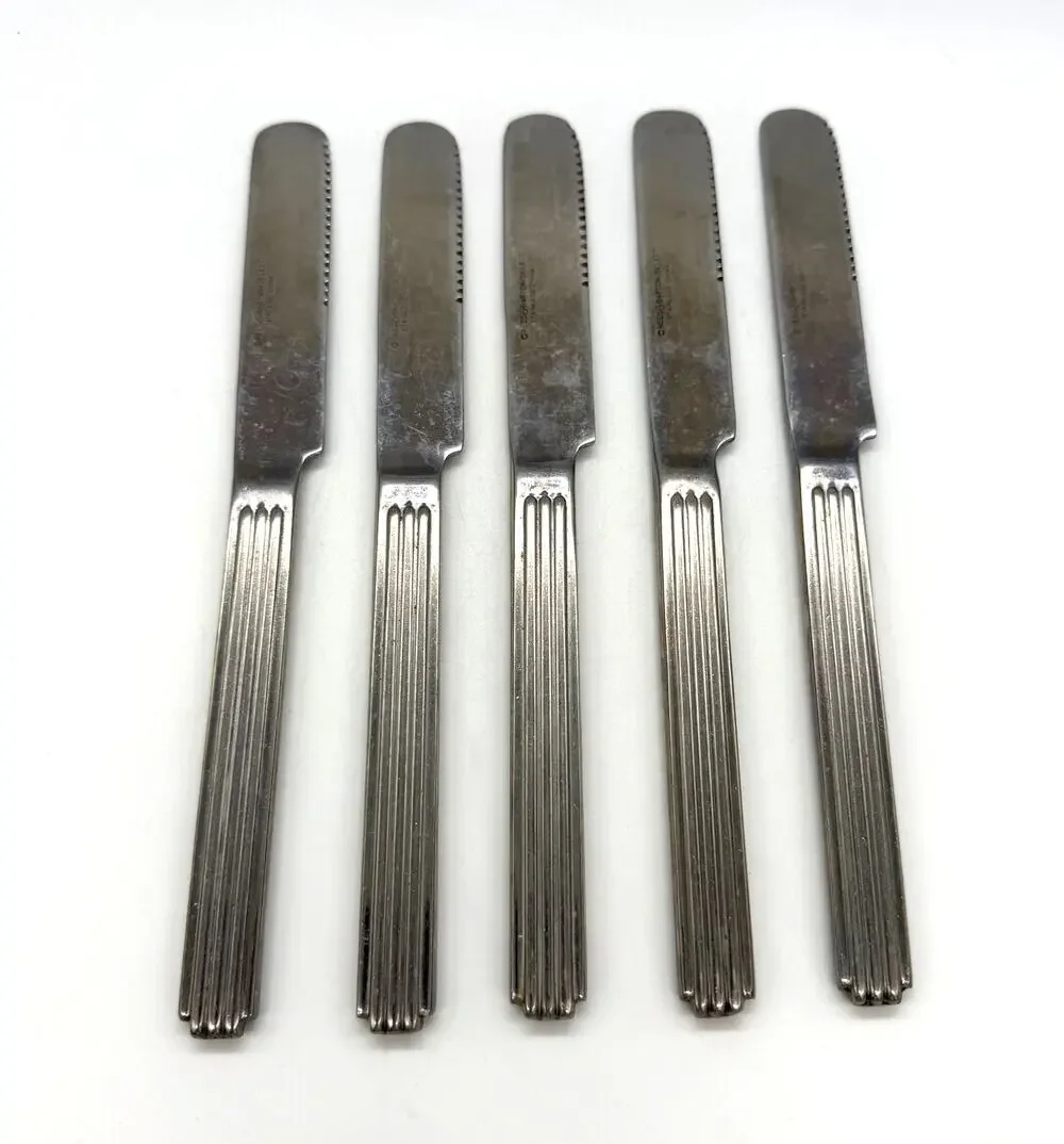Vintage Reed & Barton Select Hilton Head Set of 5 Stainless Steel Dinner Knives